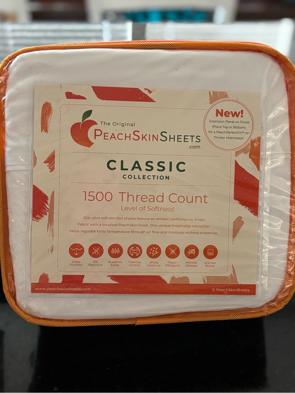 Brand New!  Peach Skin Sheet Set in White, King Size
